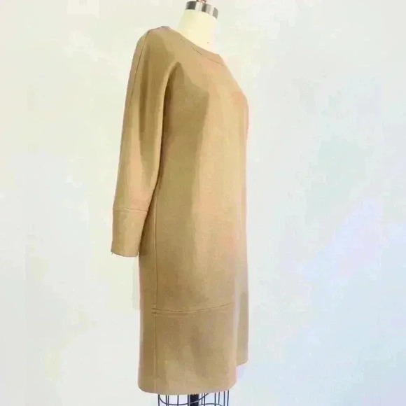MaxMara Womens Knit Long‎ Sleeve Dress Size 44 Tan 100% Virgin Wool | Italian - Picture 2 of 8